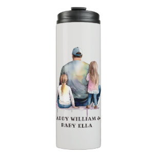 Personalised Dad and Daughters (9) Thermal Tumbler