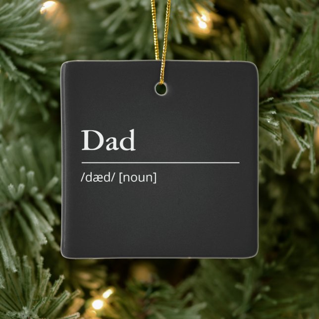 Personalised Dad definition modern simple black Ceramic Ornament (Tree)