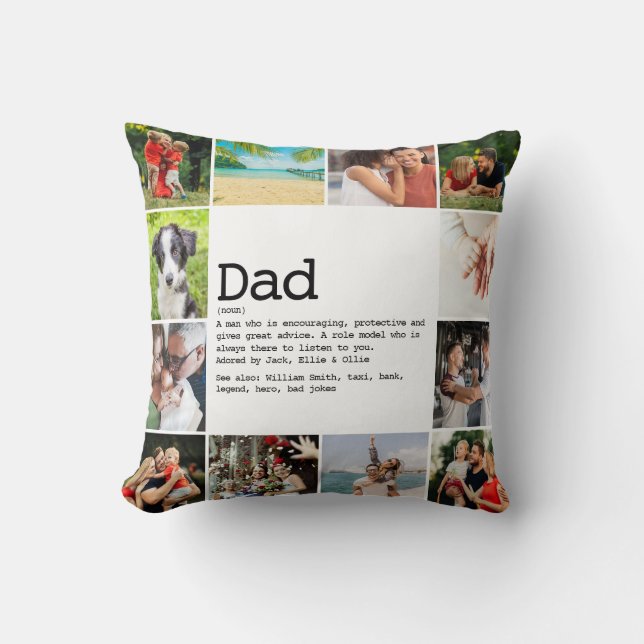 Personalised Dad Definition Photo Collage Cushion (Front)