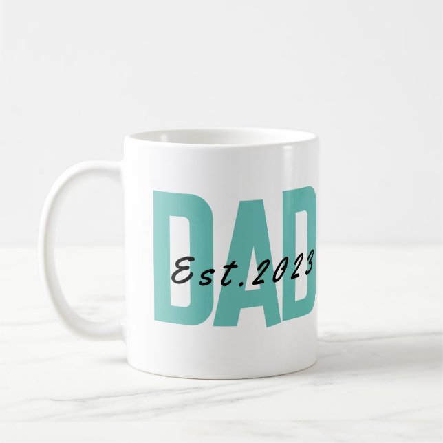 Personalised Dad Est 2023 Fathers Day Coffee Mug (Left)