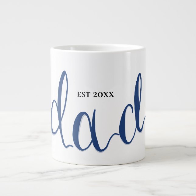 Personalised Dad Est. Year Calligraphy Coffee Mug (Front)