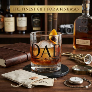 Personalised "DAD" Est. Year Whiskey Glass