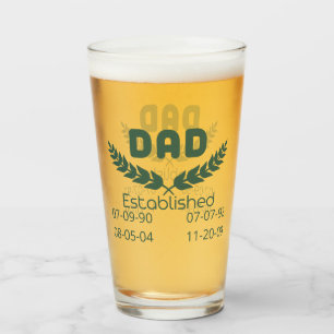 Personalised Dad Established Glass