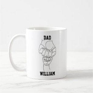 Personalised Dad Father Daddy Gift with Kid's Name Coffee Mug
