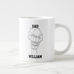 Personalised Dad Father Daddy Gift with Kid's Name Large Coffee Mug