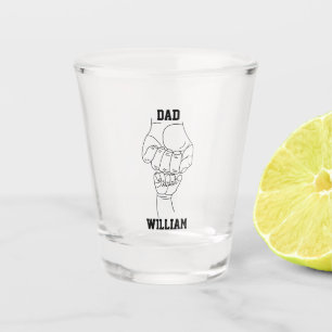 Personalised Dad Father Daddy Gift with Kid's Name Shot Glass