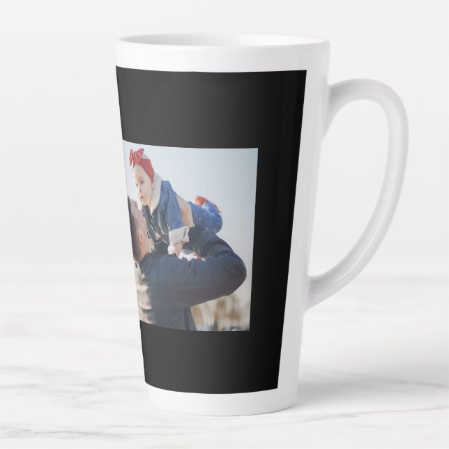 Personalised Dad Father's Day Men's Basic T-Shirt Latte Mug (Right)