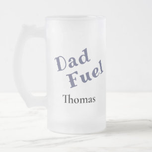 Personalised Dad Fuel Frosted Glass Mug
