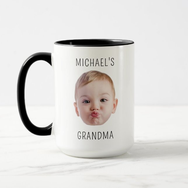 Personalised Dad Gift Kids Photo Baby Face Fathers Mug (Left)
