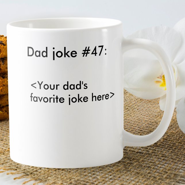 Personalised Dad Joke Funny Black & White Joke Coffee Mug (Creator Uploaded)