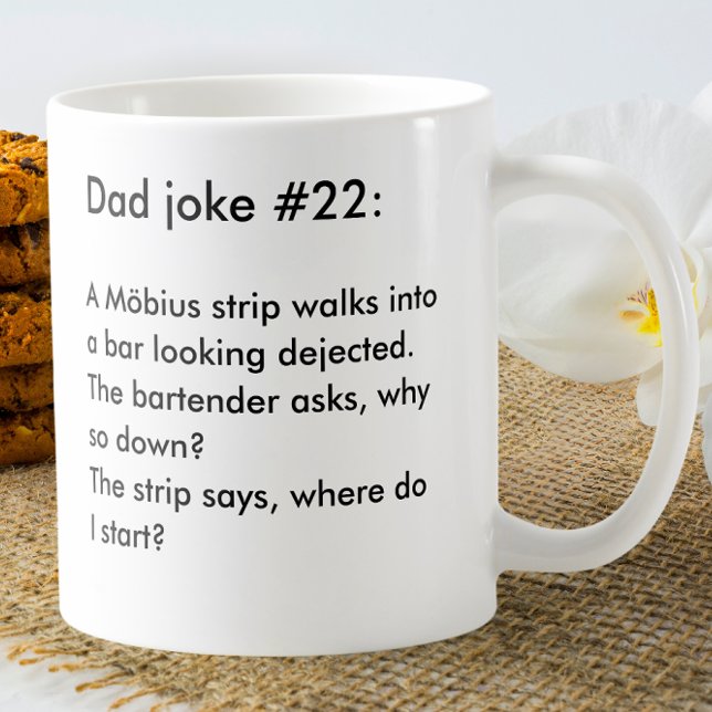 Personalised Dad Joke Funny Nerdy Black & White Coffee Mug (Creator Uploaded)