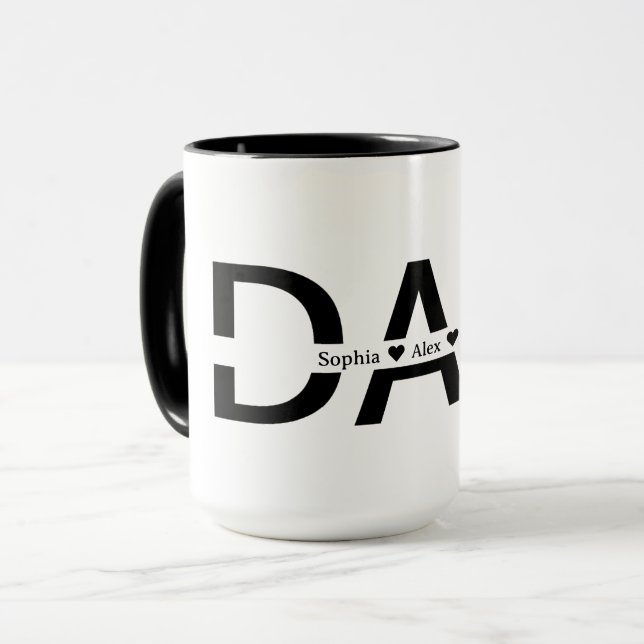 Personalised DAD Mug Custom Kids Names Father's Da (Front Left)
