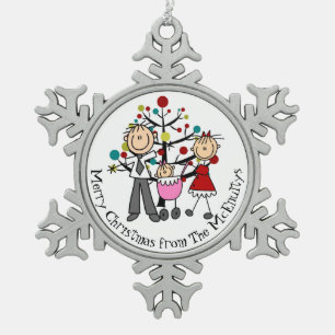 Personalised Dad, Mum, Baby Gir Snowflake Ornament