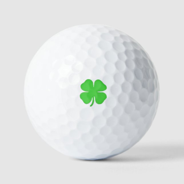 Personalised Dad Mum Novelty Irish Green Shamrock Golf Balls (Front)