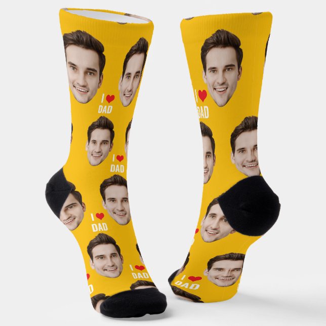Personalised Dad Mum Socks Custom Face Socks (Angled)