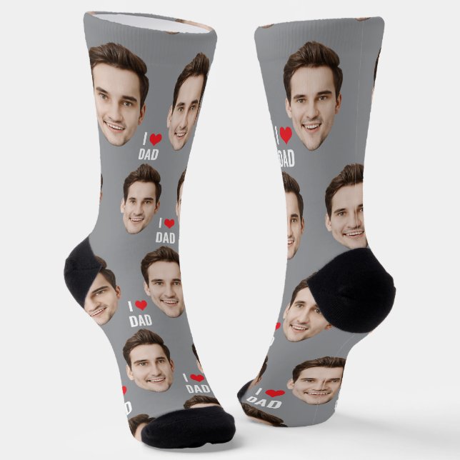 Personalised Dad Mum Socks Custom Face Socks (Angled)