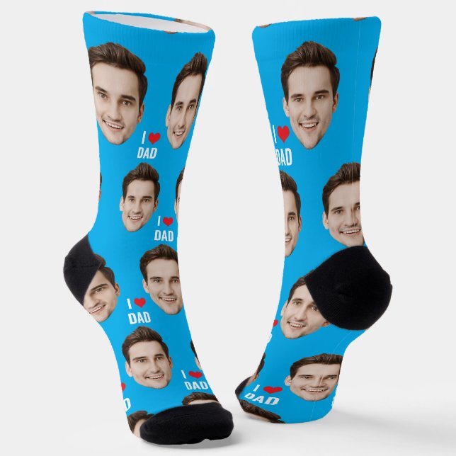 Personalised Dad Mum Socks Custom Face Socks (Angled)