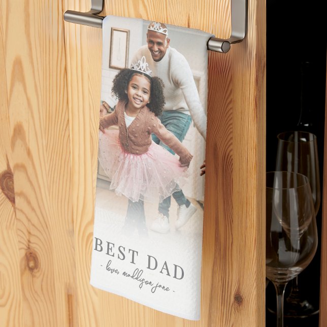 Personalised Dad Photo Father Tea Towel (Personalized Dad Photo Father kitchen towel )
