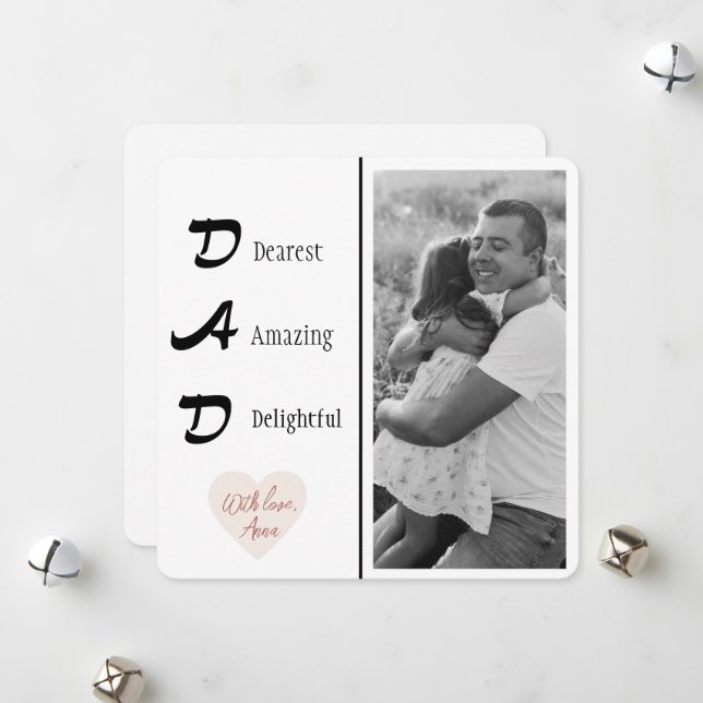 Personalised Dad Photo | Father's Day Card Message (Front/Back In Situ)