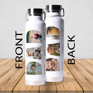 Personalised DAD Photo With Kids' Pictures & Names Water Bottle