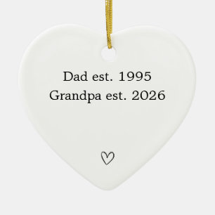 Personalised Dad to Grandpa Heart Ceramic Tree Decoration