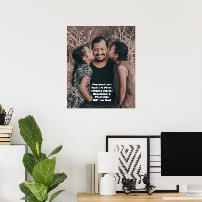 Personalised Dad Wall Art, Fathers Day Poster Gift (Home Office)