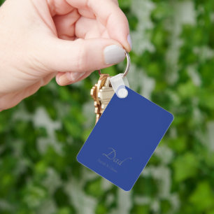 Personalised “Dad” with Silver Text - Gift for Dad Key Ring