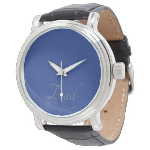 Personalised “Dad” with Silver Text - Gift for Dad Watch