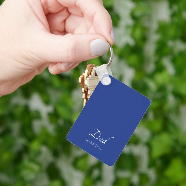 Personalised “Dad” with White Text - Gift for Dad Key Ring (Hand)