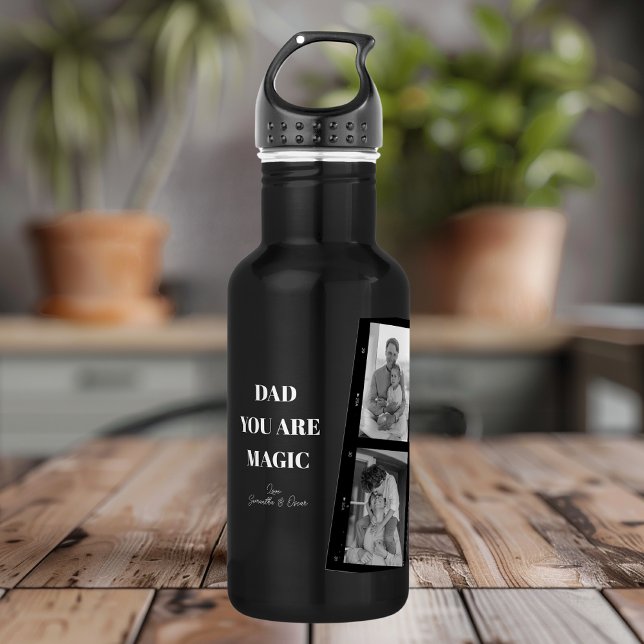 Personalised 'Dad You Are Magic' Two Fathers Photo 532 Ml Water Bottle (Creator Uploaded)