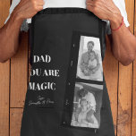 Personalised 'Dad You Are Magic' Two Fathers Photo Apron<br><div class="desc">Celebrate the magic of fatherhood with our personalised 'Dad You Are Magic' apron! This unique design features a stylish black background, a cherished photo of two fathers, and the heartfelt message 'Dad You Are Magic.' Add a special touch by customising it with your kids' names. This high-quality apron makes a...</div>