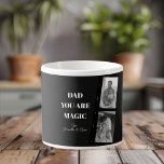 Personalised 'Dad You Are Magic' Two Fathers Photo Espresso Cup<br><div class="desc">Celebrate the magic of fatherhood with our personalised 'Dad You Are Magic' espresso cup! This unique design features a sleek black background, a cherished photo of two fathers, and the heartfelt message 'Dad You Are Magic.' Add a special touch by customising it with your kids' names. Perfect for enjoying a...</div>
