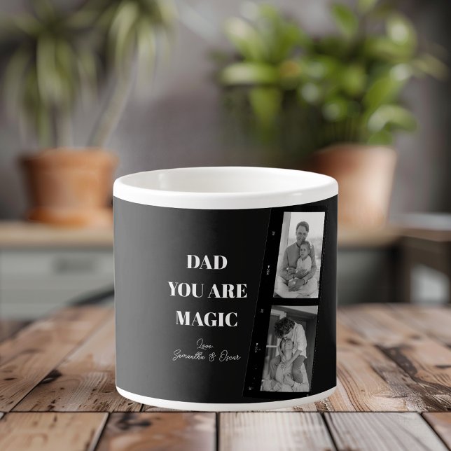 Personalised 'Dad You Are Magic' Two Fathers Photo Espresso Cup (Creator Uploaded)