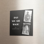 Personalised 'Dad You Are Magic' Two Fathers Photo Magnet<br><div class="desc">Celebrate the magic of fatherhood with our personalised 'Dad You Are Magic' magnet! This unique design features a sleek black background, a cherished photo of two fathers, and the heartfelt message 'Dad You Are Magic.' Add a special touch by customising it with your kids' names. This high-quality magnet is perfect...</div>