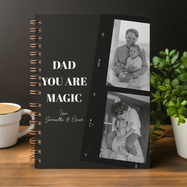 Personalised 'Dad You Are Magic' Two Fathers Photo Notebook (Creator Uploaded)