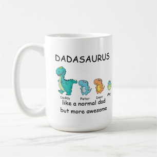 Personalised Dadasaurus up to 3 kids  Coffee Mug
