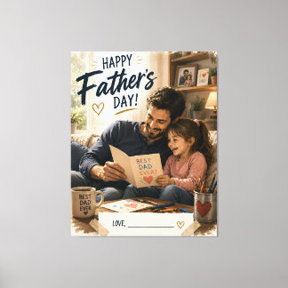 Personalised Daddy Daughter Keepsake Canvas Print