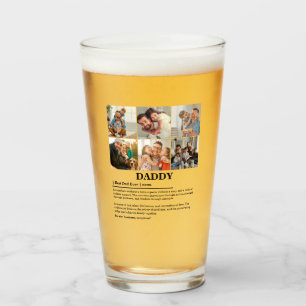 Personalised Daddy Definition 6 Photo Collage Glass