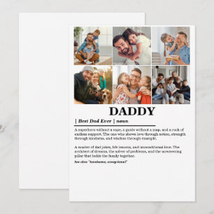 Personalised Daddy Definition 6 Photo Collage Holiday Card