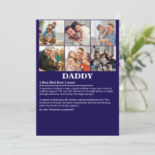 Personalised Daddy Definition 6 Photo Collage Holiday Card
