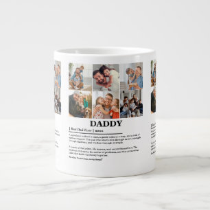 Personalised Daddy Definition 6 Photo Collage Large Coffee Mug