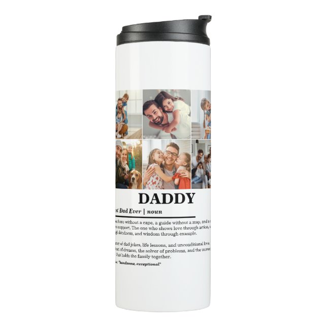 Personalised Daddy Definition 6 Photo Collage Thermal Tumbler (Rotated Left)