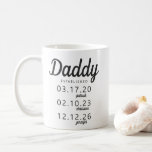 Personalised Daddy Established Kid Birth Date Name Coffee Mug<br><div class="desc">Personalised Daddy Established Kid Birth Date Name Coffee Mug</div>