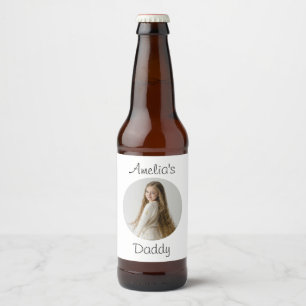 Personalised Daddy Gift – Custom Child Face -  Beer Bottle Label