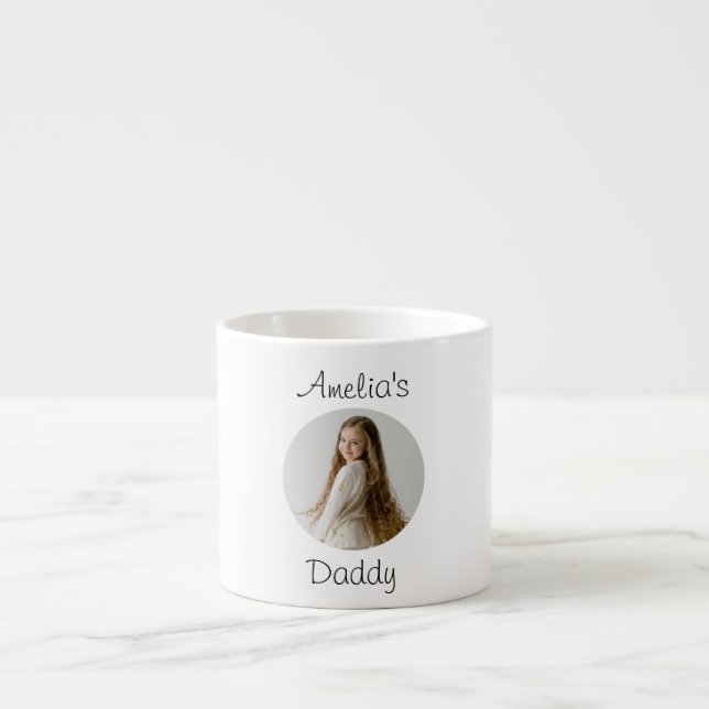 Personalised Daddy Gift – Custom Child Face -  Espresso Cup (Front)