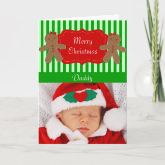 Personalised Daddy Photo Cute Christmas Card