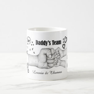 Personalised Daddy’s Team Custom Daddy &Child Name Coffee Mug