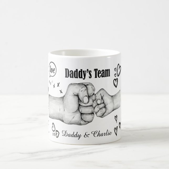 Personalised Daddy’s Team Custom Daddy &Child Name Coffee Mug (Center)
