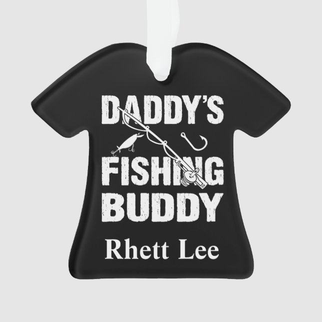 Personalised Daddy's Fishing Buddy Ornament (Front)