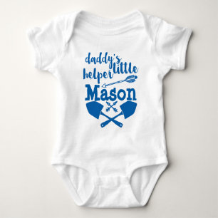 Personalised Daddy's Little Helper Blue and Grey Baby Bodysuit